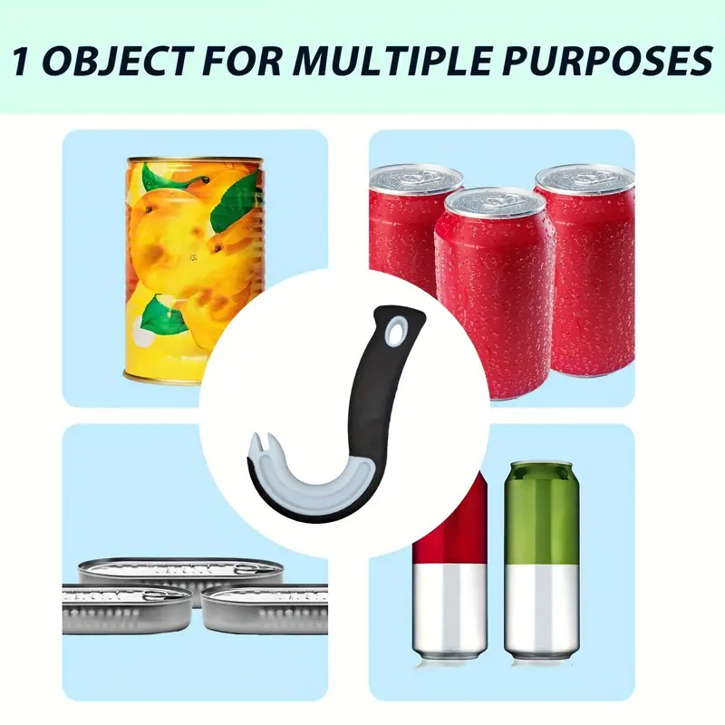   ring pull can opener with non slip rubber grip   no electricity needed for kitchen dining use details 5