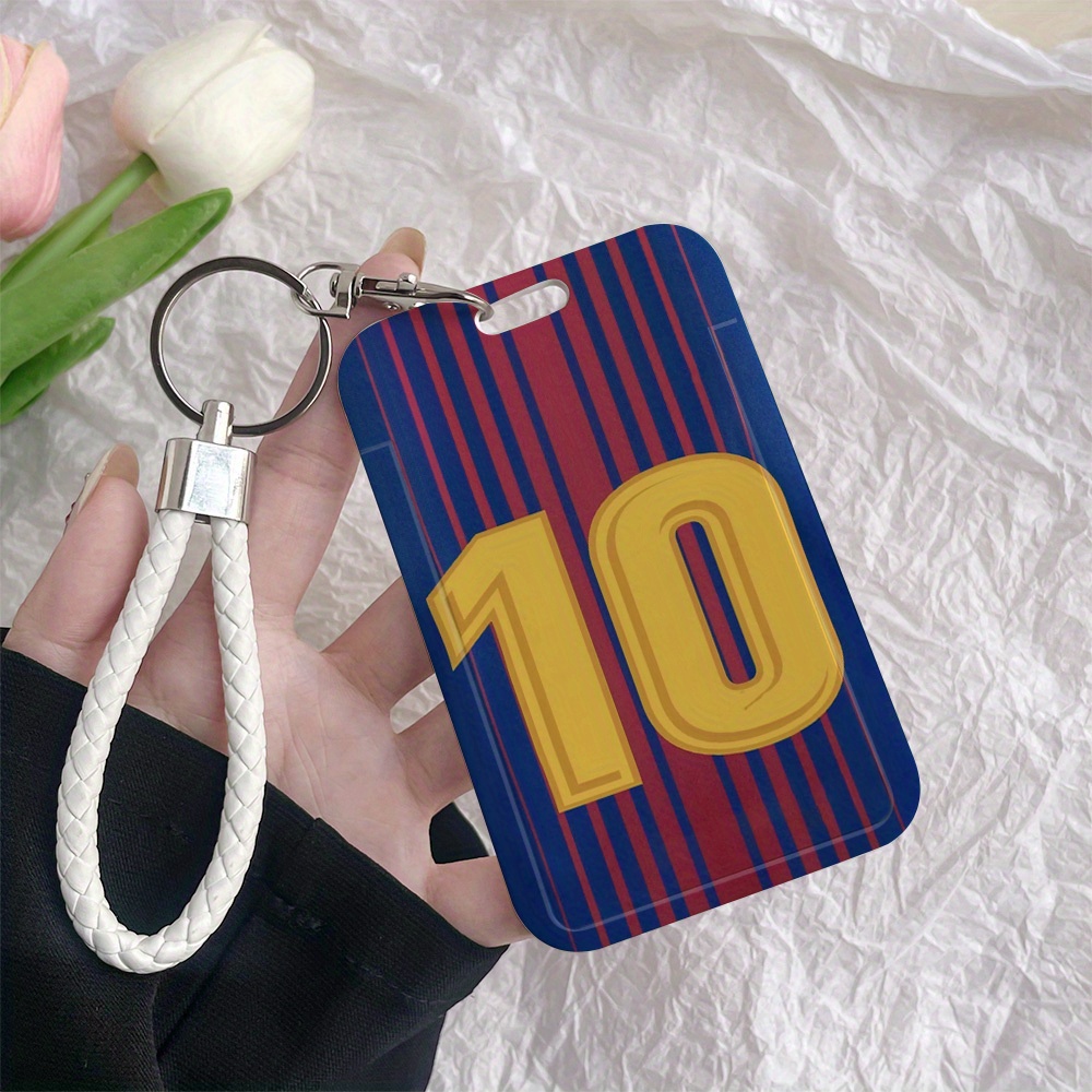 TEMU de en 2D [ 2D] - Portatarjetas con cordón antipérdida deslizable, portátil para tarjetas bancarias / tarjetas de identificación / tarjetas de la