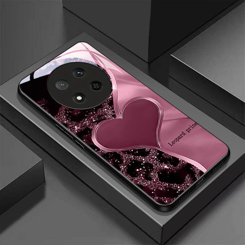 TEMU Phone Case - Tempered Glass Phone Case Suitable X60 Pro X9c Magic 7 Lite Ultra-thin Hard Cover With Heart Pattern Bla083