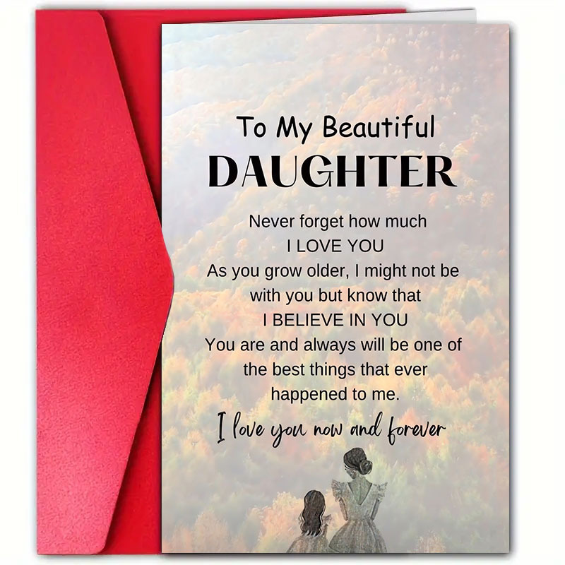 TEMU A Birthday Card For Daughters, High-quality Greeting Card With An Envelope Measuring 4.92 Inches By 6.89 Inches - Family, , Girlfriends, And ,