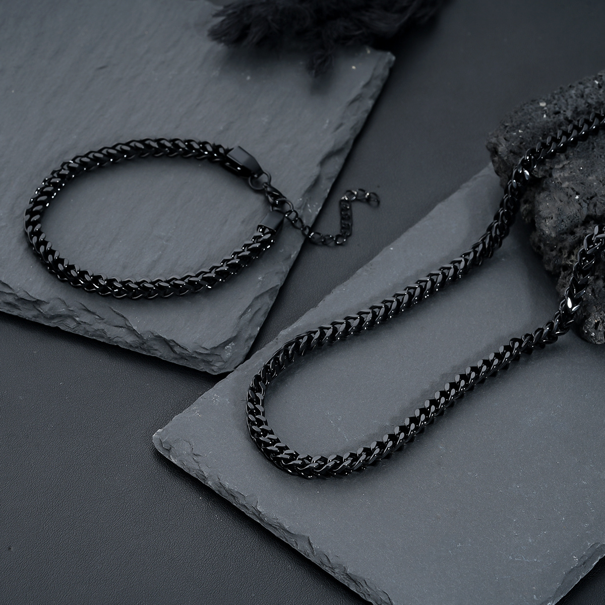 Image of 2pcs Set Necklace, Rap Fashion Hip-hop Style, And Water-, Suitable For Daily Wear And