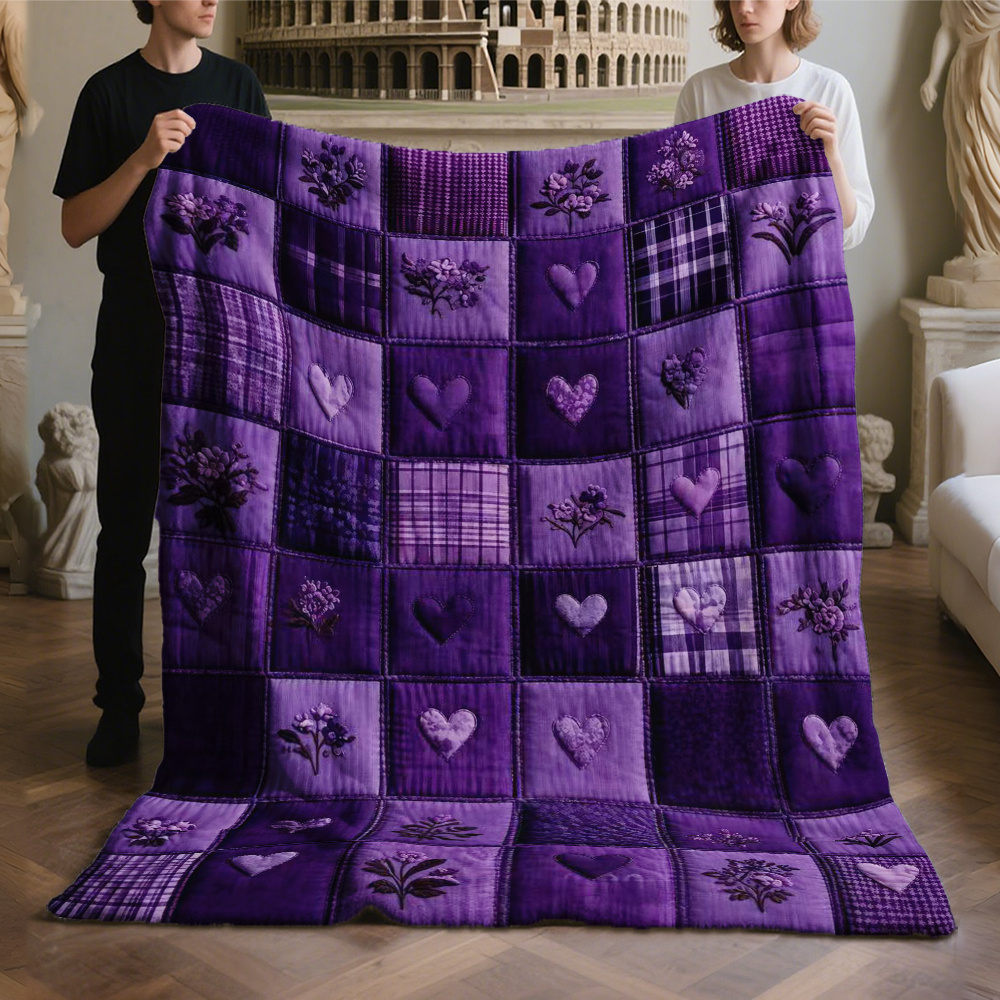 TEMU A Purple Blanket, A Soft And Warm Printed Blanket, Is An Ideal Holiday Gift For , , Family, And . Suitable For Napping, Camping, Traveling, Car
