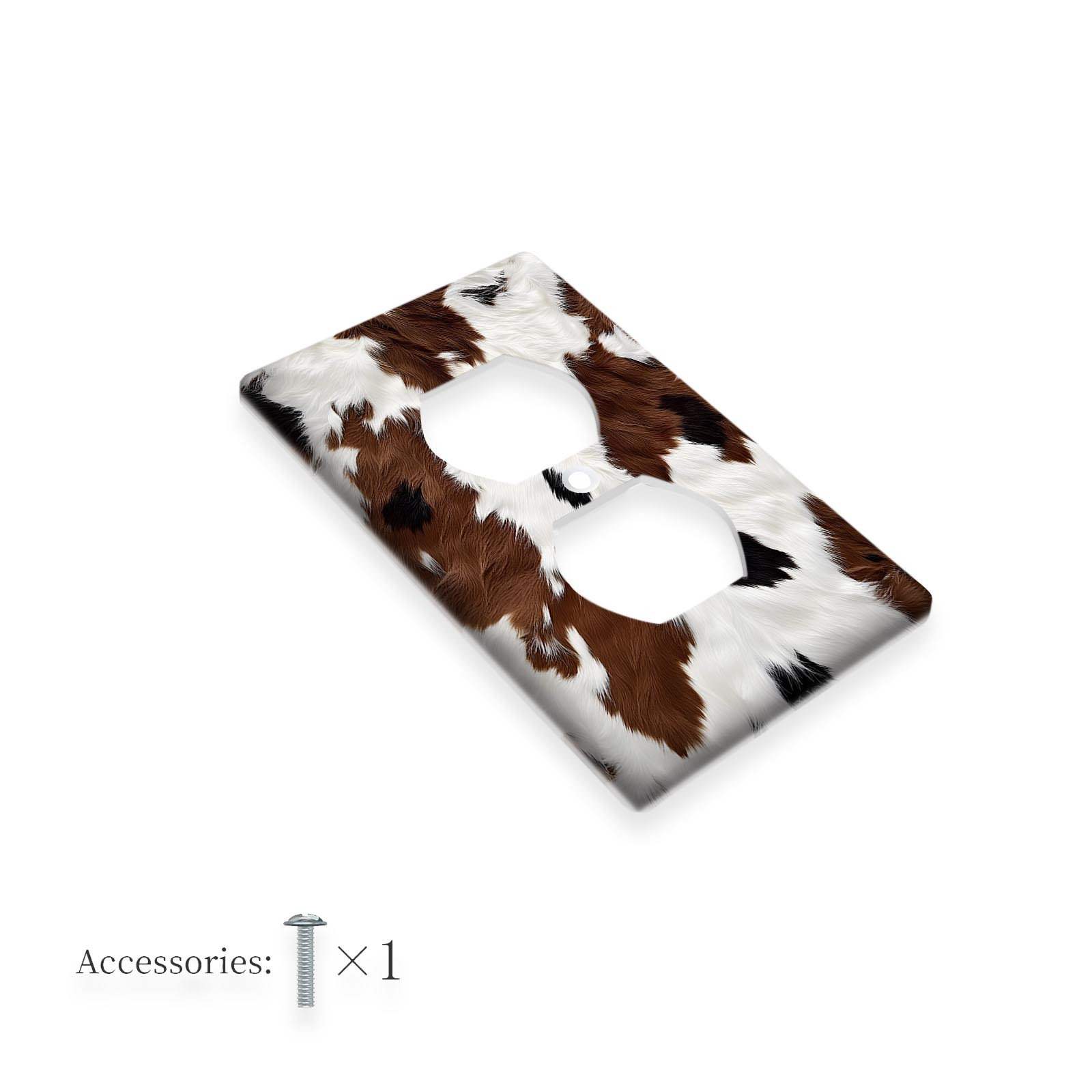 TEMU Couverture de Commutateur en Cuir de Vache Occidental Rustique Imprimé Vache Marron - Plaque Murale Décorative pour Chambre & Salle de Bain,