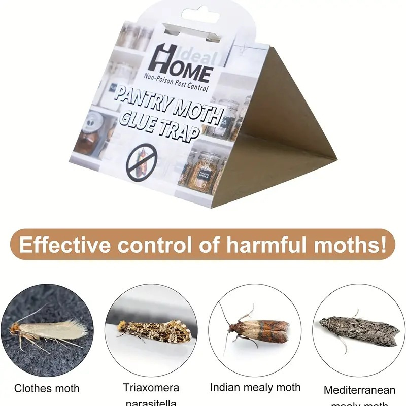 8pcs Safe Non-Toxic Moth Traps with Pheromone Sticky  , Suitable for Wardrobe Carpets and Desktops, Indoor  ,  , Durable Construction, Pest Control, Apartment Living