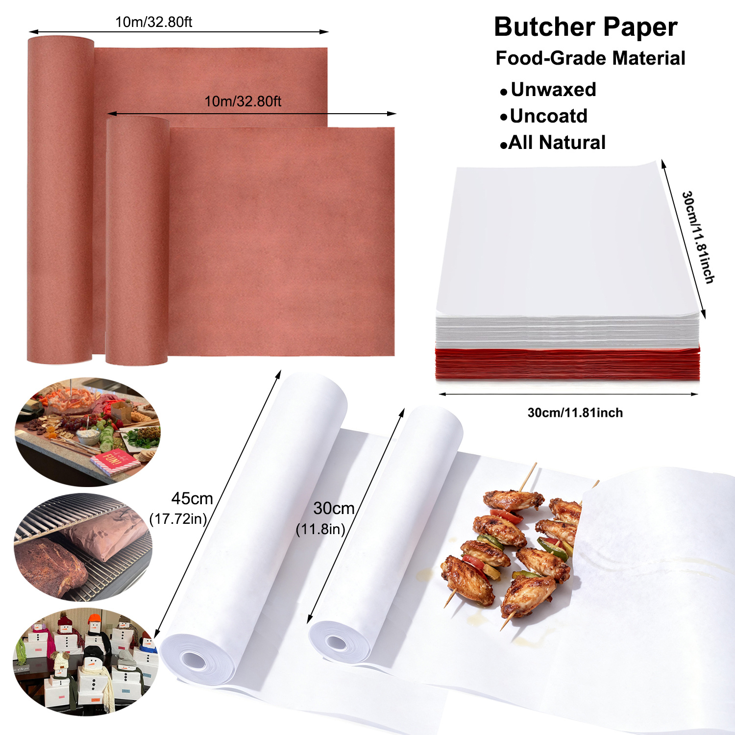 Baking Paper Butcher Paper Sheets, No Wax Meat Sheet Butcher Paper For ...