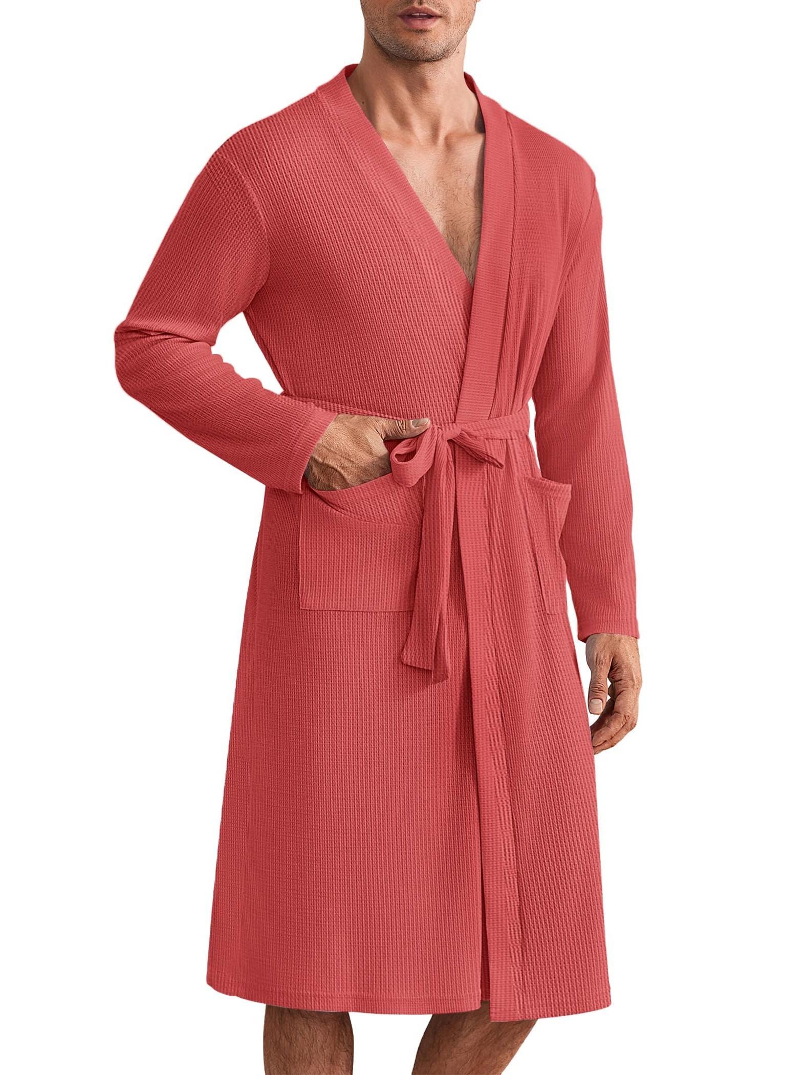 Men's Robe BOBOGOJP Mens Hooded Robe, Lightweight Soft Spa