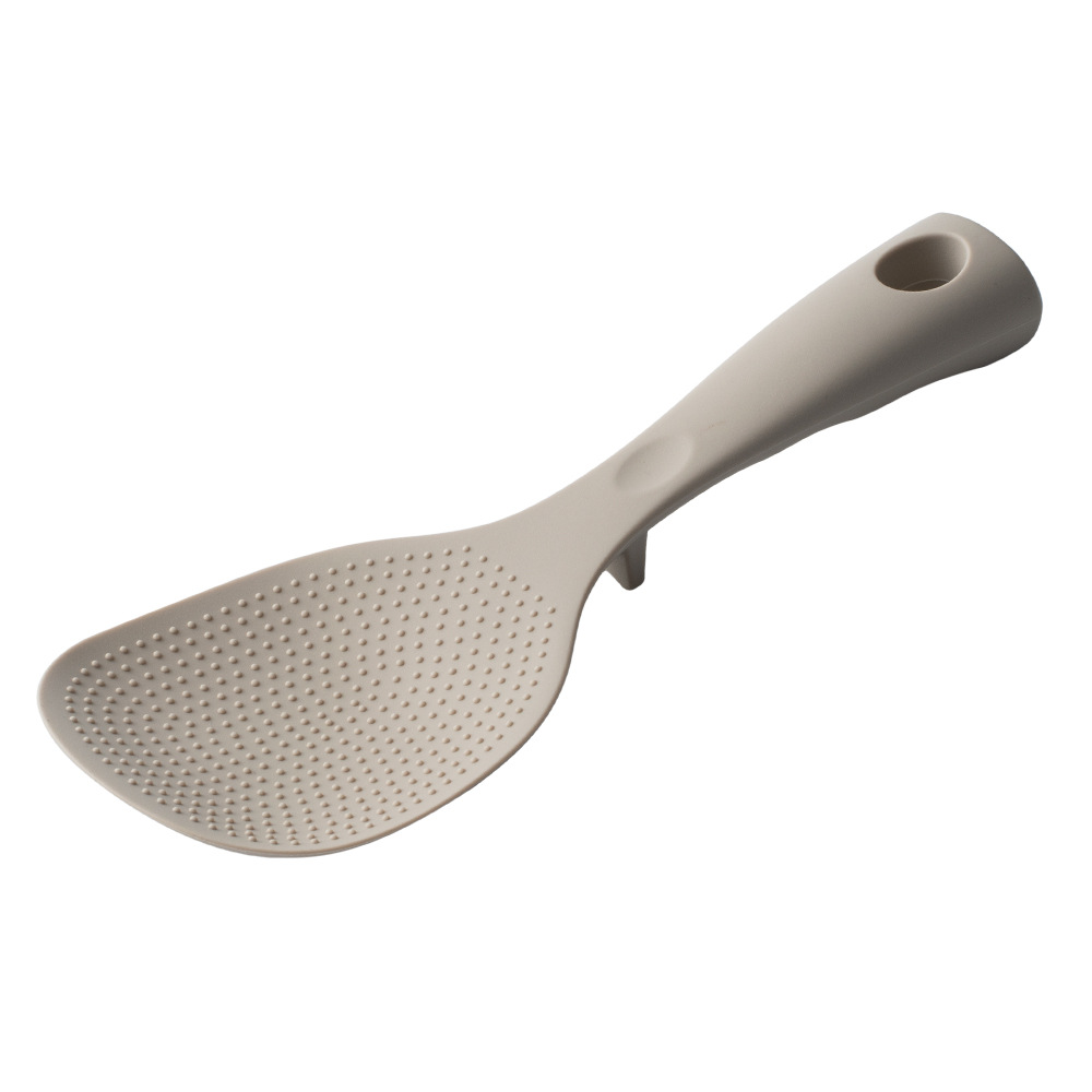 Image of Shaon Silicone Rice Spoon - Resistant () Rice Cooker Spoon With Stand, One-piece Design For Hot Pot, Soup, - For Rice Cookers, Pots & Pans, Dishwasher (green/white)