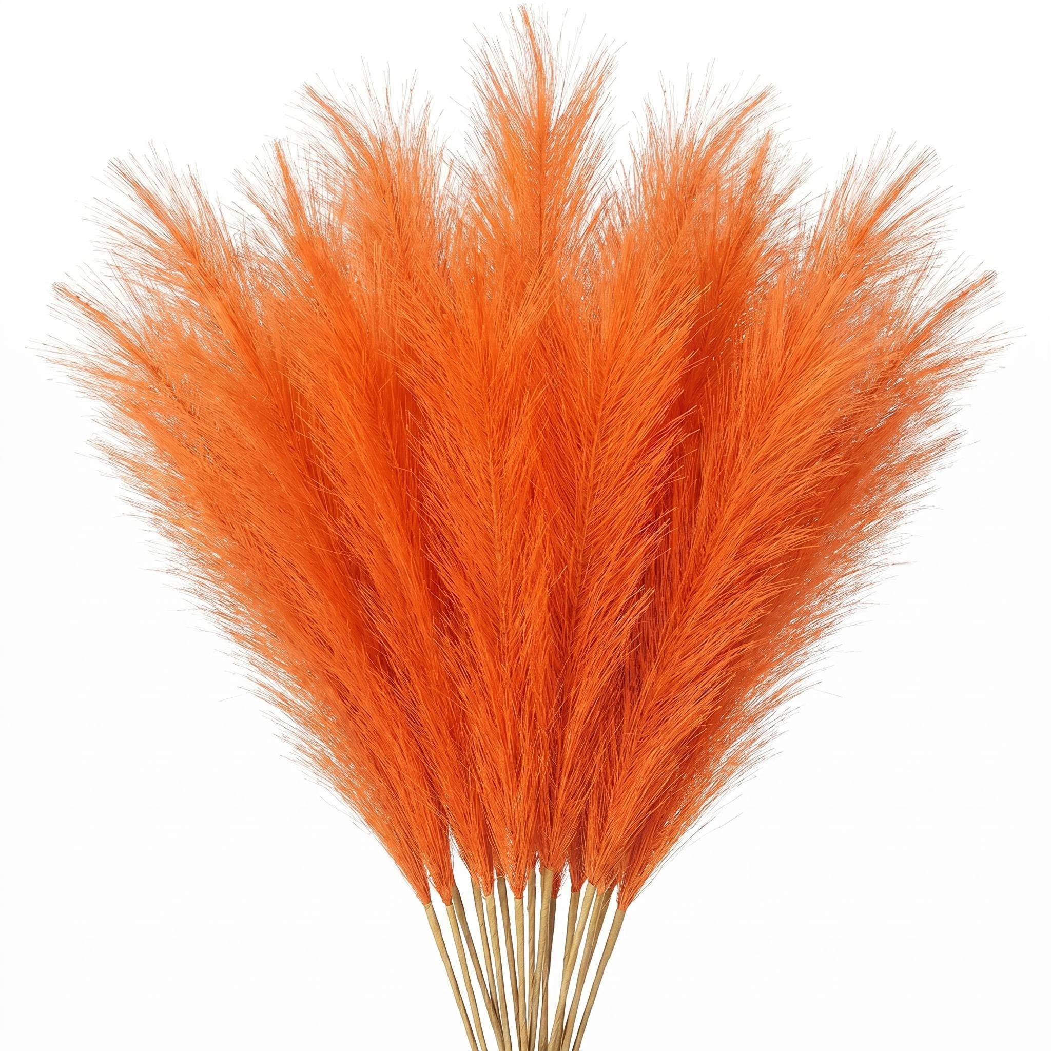 TEMU Lot de 23 pièces de décoration en faux herbe de la orange , courts de 21,6" d'herbe de la artificielle pompeuse d'automne, fausses herbes de la