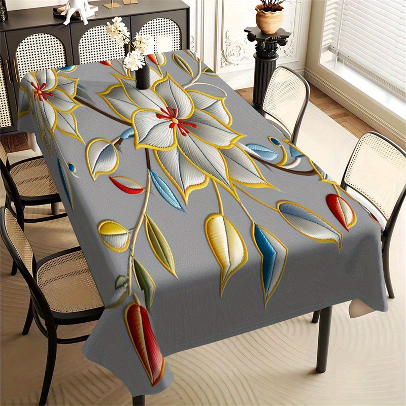 

Embroidered Tablecloth - & Stain-, For Kitchen, Dining , Parties, Banquets, & Events, / , For