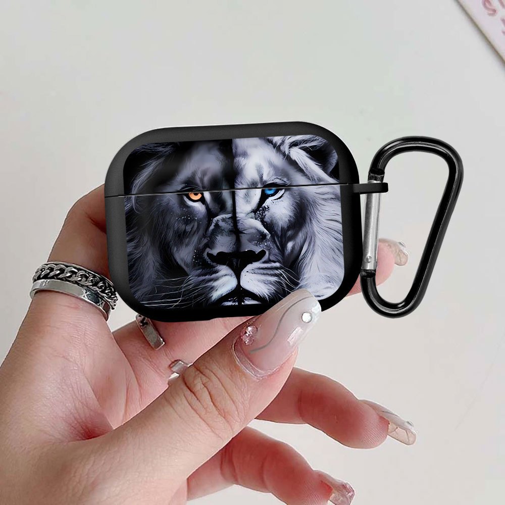 TEMU Suitable For For Airpods 1/2/3/4 For Airpods Pro For Airpods /3 () Black Pattern Headphone Case With Button Or Yourself Birthday Gift Friend