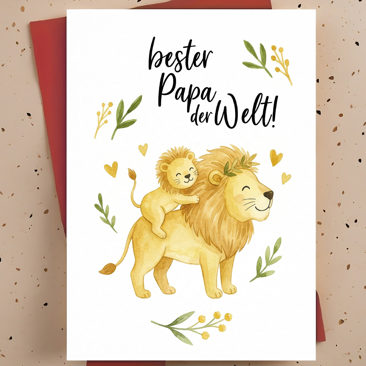 Image of Gift - For Dad Lion Greeting Card, A Lovely Father's Day Or Birthday Family Gratitude Gift For Dad, Husband Or Grandpa