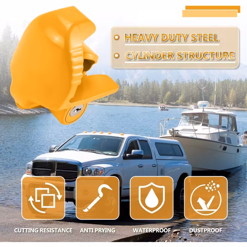 1pc   heavy duty trailer hitch lock universal fit 1 7 8 2 2 5 16 couplers steel construction knob control cutting   anti pry waterproof dustproof for vehicles trailers rvs red Product details 6