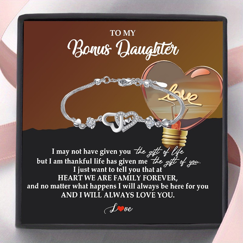 

1pc Bracelet Engraved - Jewelry For Stepdaughter, For , Christmas, Stepfather And Stepmother - No Or Required