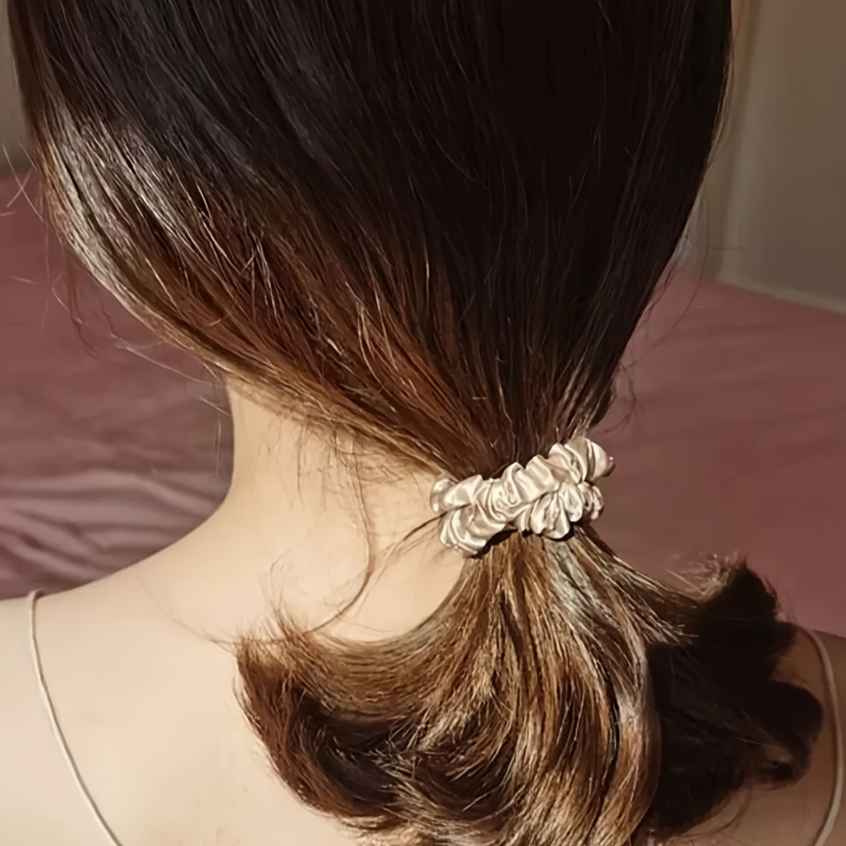 100pcs Satin Elastic Hair Scrunchies for Thick Hair
