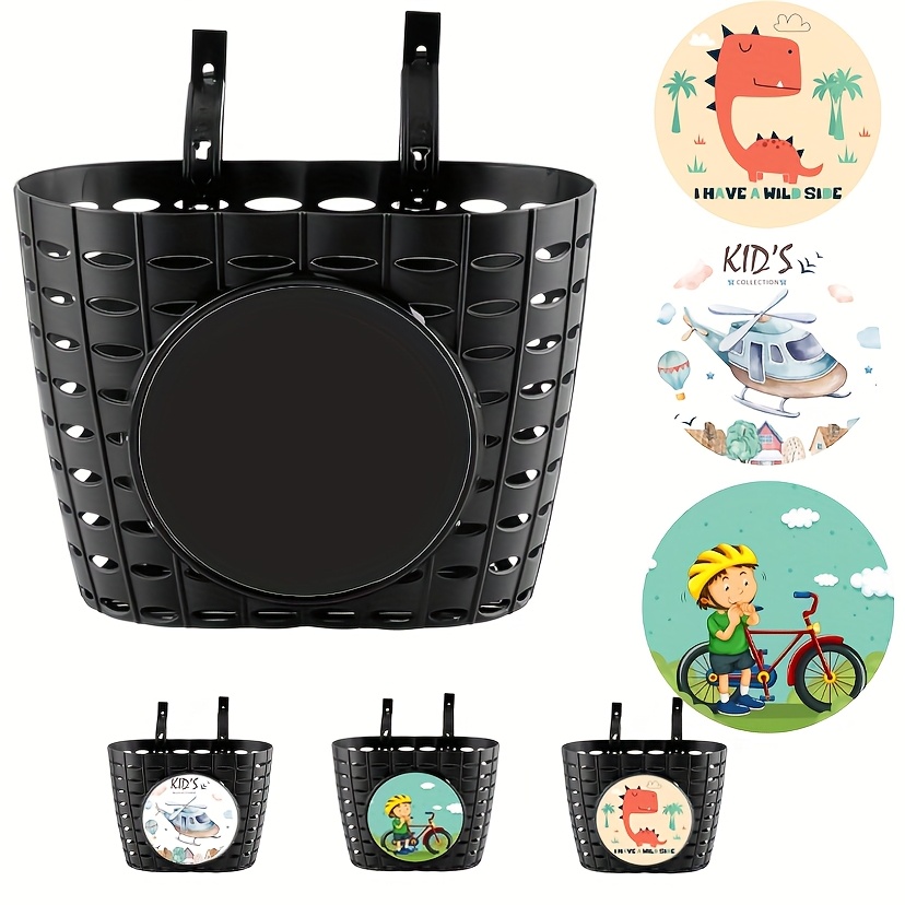 E-shop Ein Korb, Korb aus PP-Material plus 3 Korbaufkleber, Zubehör für Auto, geeignet für Fahrräder/Roller usw.