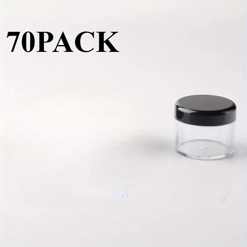70pcs Of Plastic Cosmetic Jars With Screw-on Lids, Suitable For Storing Clay, Liquids, Or Samples, Each With A Capacity Of 20 Ml Or 0.7 Oz (featuring A Black Lid)