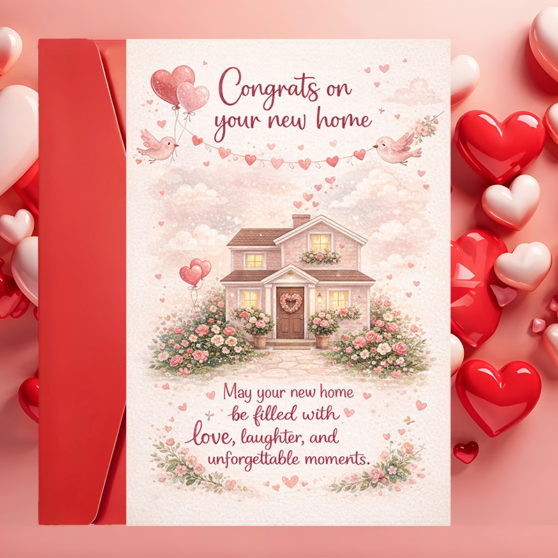 TEMU Lot de 2 (Une enveloppe + Une carte de vœux) • Carte de félicitations pour une nouvelle maison • pour et emménageant dans maison de rêve •