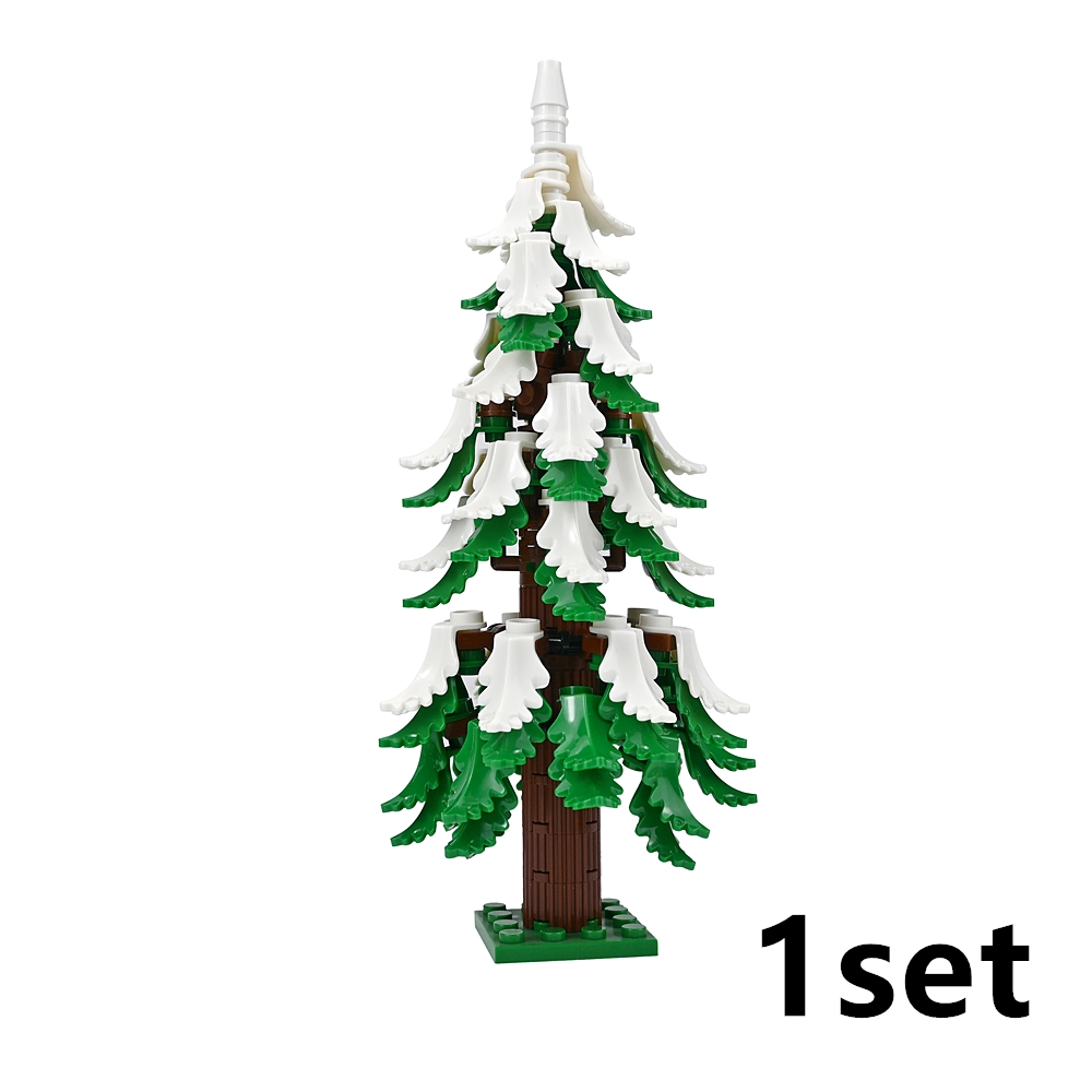 TEMU Mattoncini da Costruzione 7 Pollici Albero di Natale di Pino Grande, Albero di Pino Nevoso, , Foresta, Mattoncini Decorativi Compatibili,