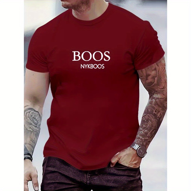 

A995-BOOS Lettres - T-shirt imprimé pour homme adulte 2024, vêtements pour homme