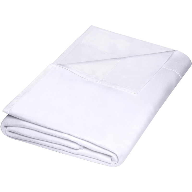 TEMU Flat Sheet , Durable White Top Bed Sheets Hypoallergenic Soft Brushed Microfiber Color-coded