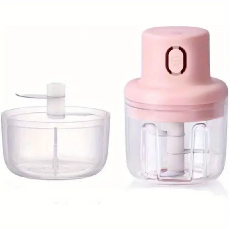 wireless usb-powered food processor & garlic chopper with 2-cup large capacity, ergonomic lever & operation, with clear lid & safety lock - cordless chopper for vegetables, onion, tomato, pepper, herb, soft fruit - ideal for small kitchens, usb charging base included, vegetable slicer and chopper, manual food chopper Product details 0