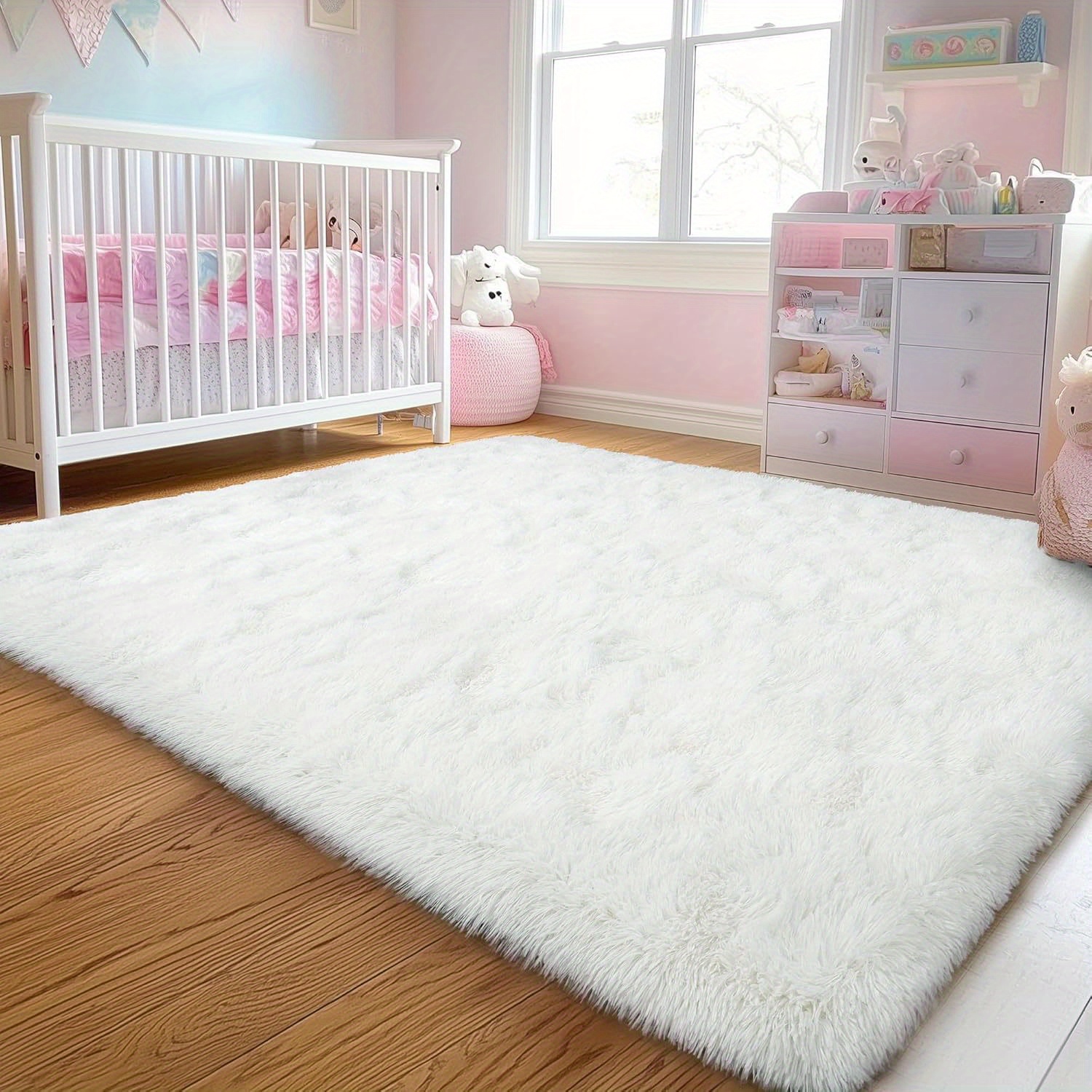 Large 8X10 Area Rugs for Living Room Cream Rug for Bedroom Non-Slip Ultra  Fluffy Rug Modern Plush Carpet for Room Dorm Fuzzy Rug for Home D