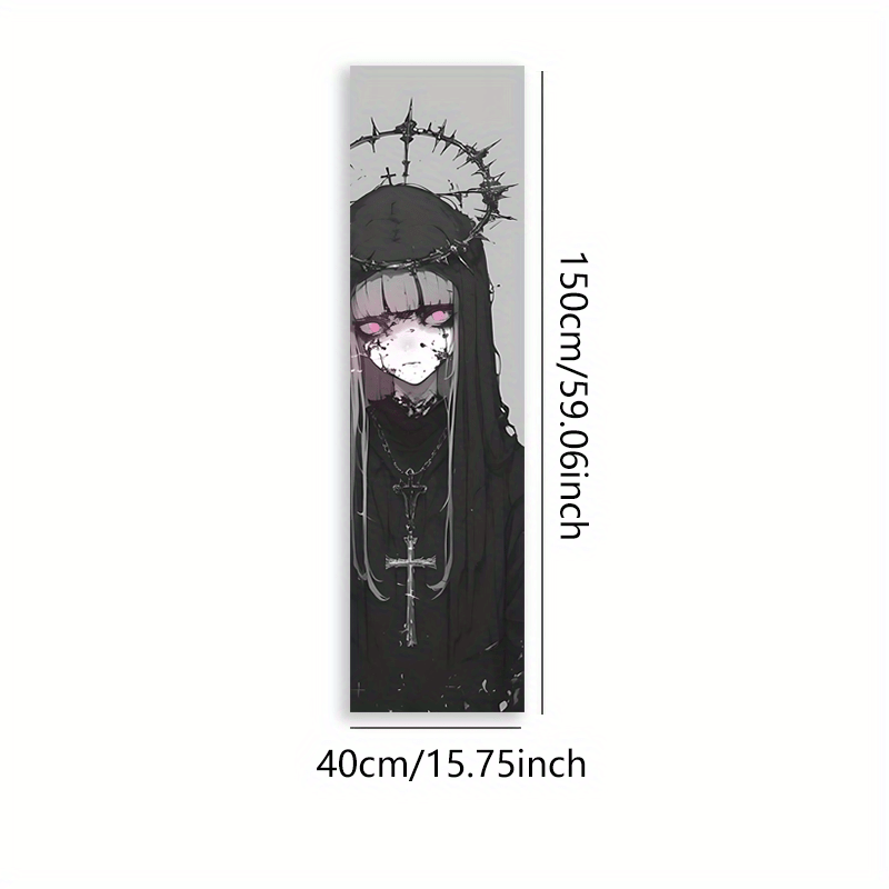 Gobelin ścienny gotycka dziewczyna anime turkusowe oczy art dekor_voghion.com