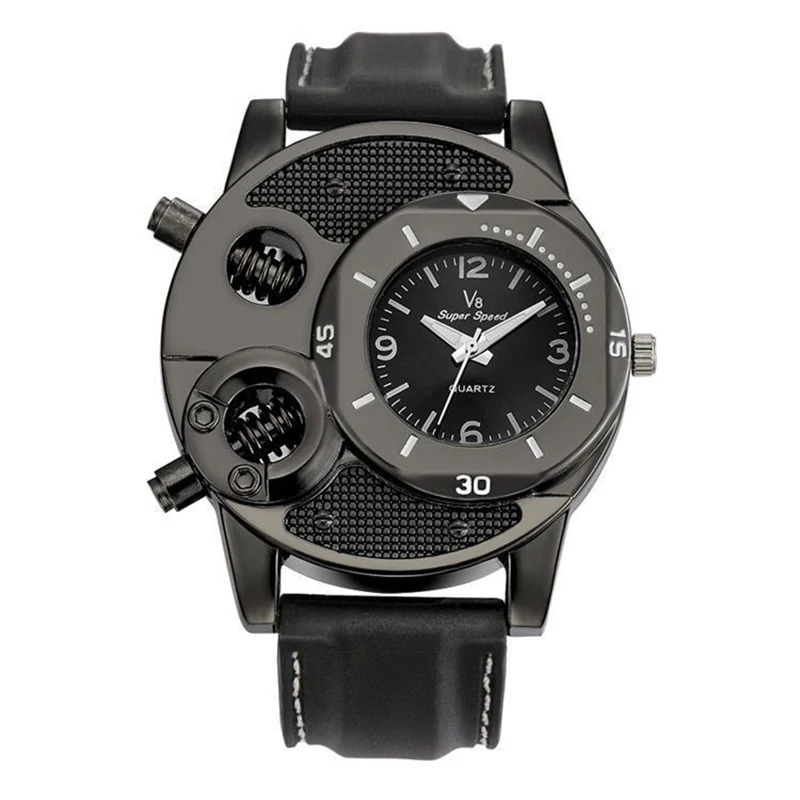 TEMU Trendy Men's Big Dial Watch, Men's Casual Sports Silicone Quartz Watch