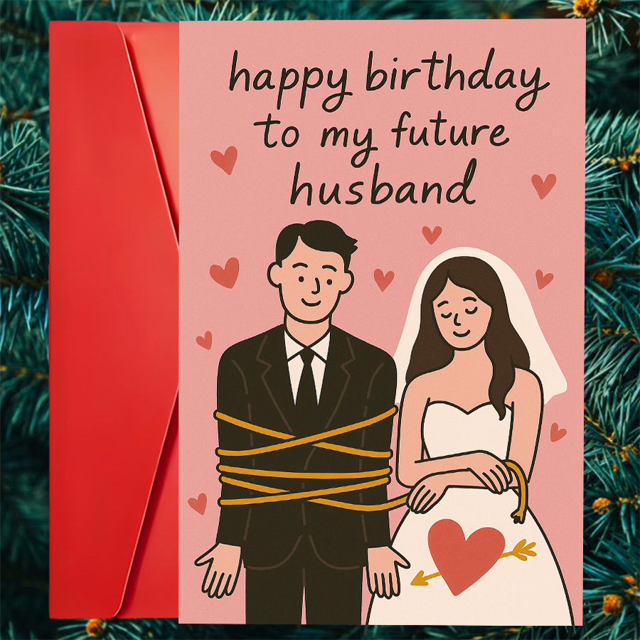 Image of A Single Romantic Birthday Card For Your Husband, Ideal For Fiancées To Convey And Commemorate Special Occasions Like Weddings, Engagements, Or Anniversaries