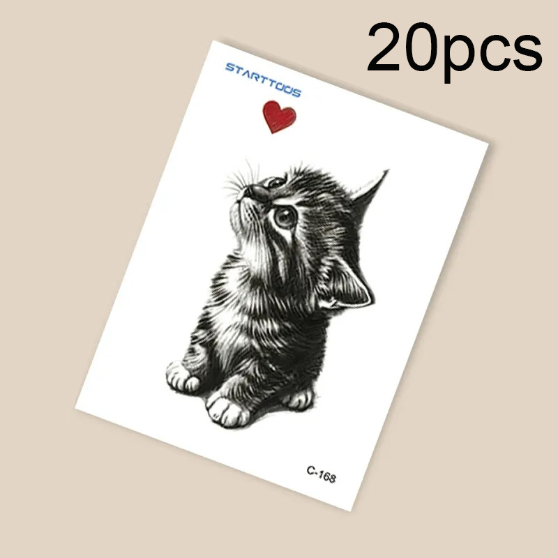 Image of 20-pack Cute Sleeve Tattoo Stickers - Waterproof And Reusable, Suitable For Cosplay And Holiday Gifts. Temporary Tattoo Stickers For Parties , Non-reflective, Tattoo Art