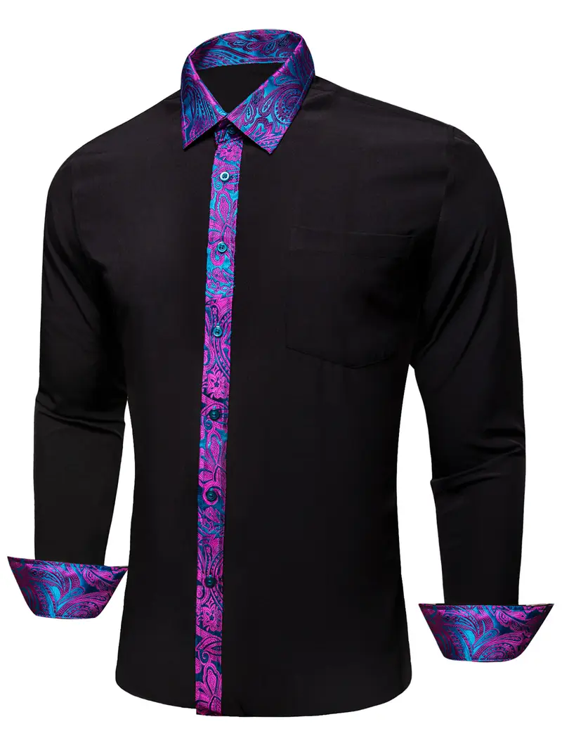 designer black mens shirt long sleeves male shirts floral - Temu designer black mens shirt long sleeves male shirts floral - Temu