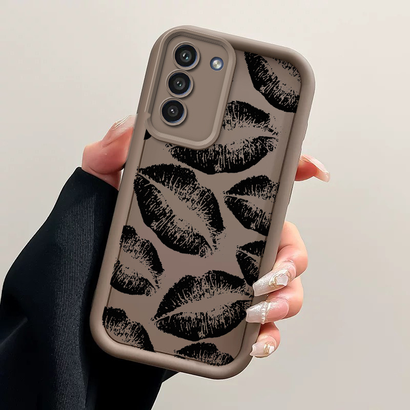 TEMU Phone Case: Black Lips Kiss Print Phone Case Suitable For For Galaxy S21 Fe| S21 5g/ S21+ 5g/ S22 5g/ S22+ 5g/ S23/ S23+/ S23 Tpu Casing