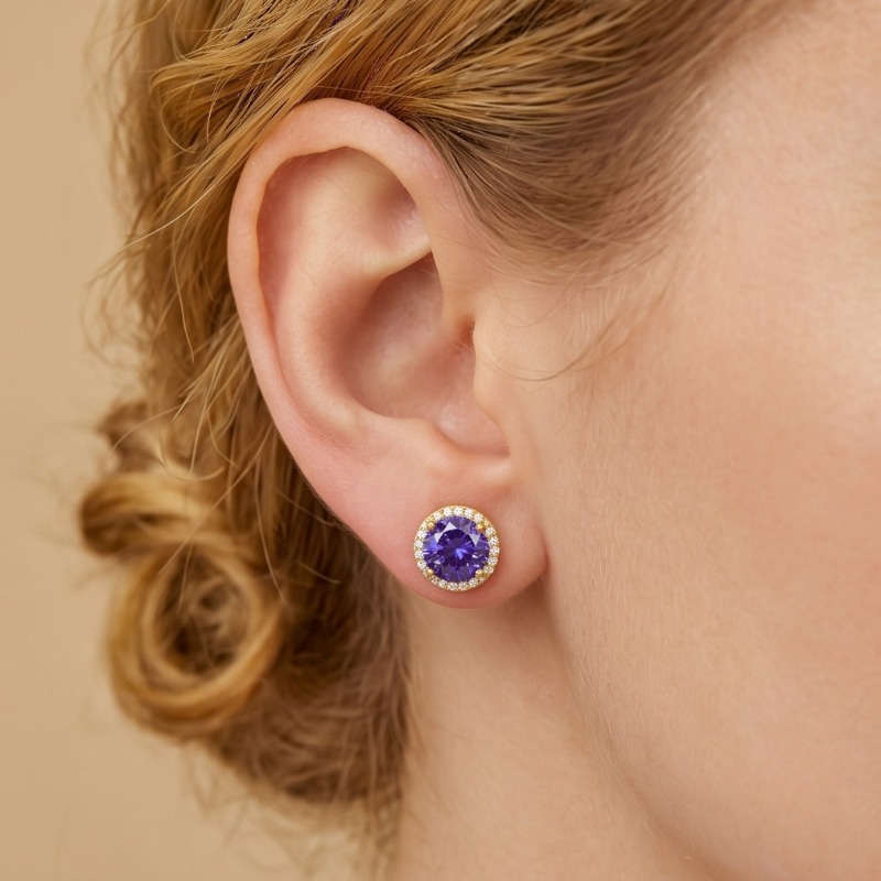 Fashionable Synthetic Zircon Ear Studs, Lovely Present