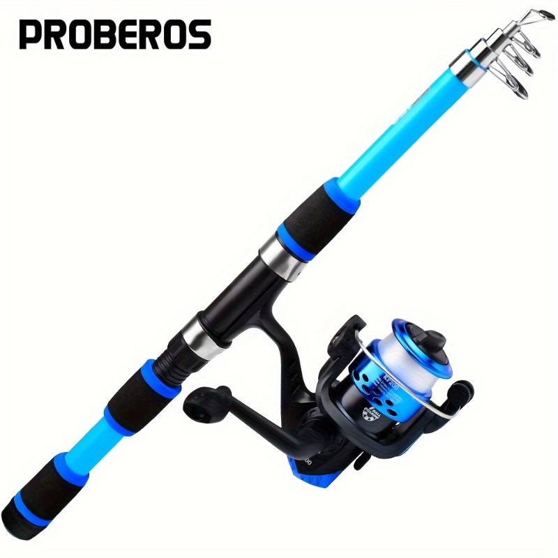 1pc 70 87in ultra hard fiberglass fishing rod portable long casting rod   ergonomic handle and blue   suitable for fly fishing saltwater and freshwater durable and lightweight ideal for long distance casting