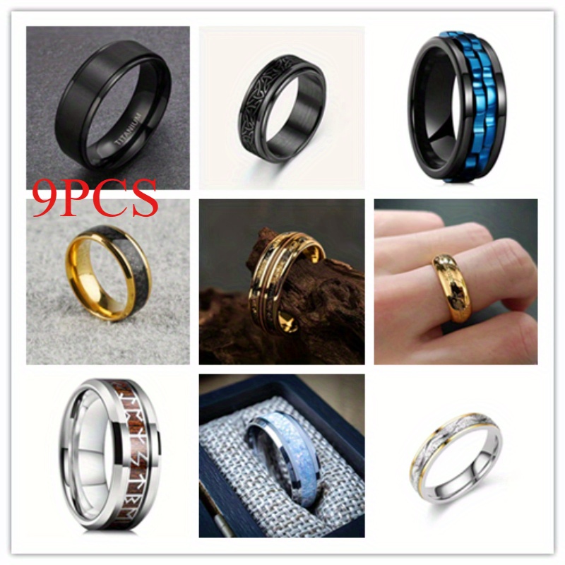 9pcs set universal for men and women rotating stainless steel watch band plated with 18k golden an amazing gift Product details 0