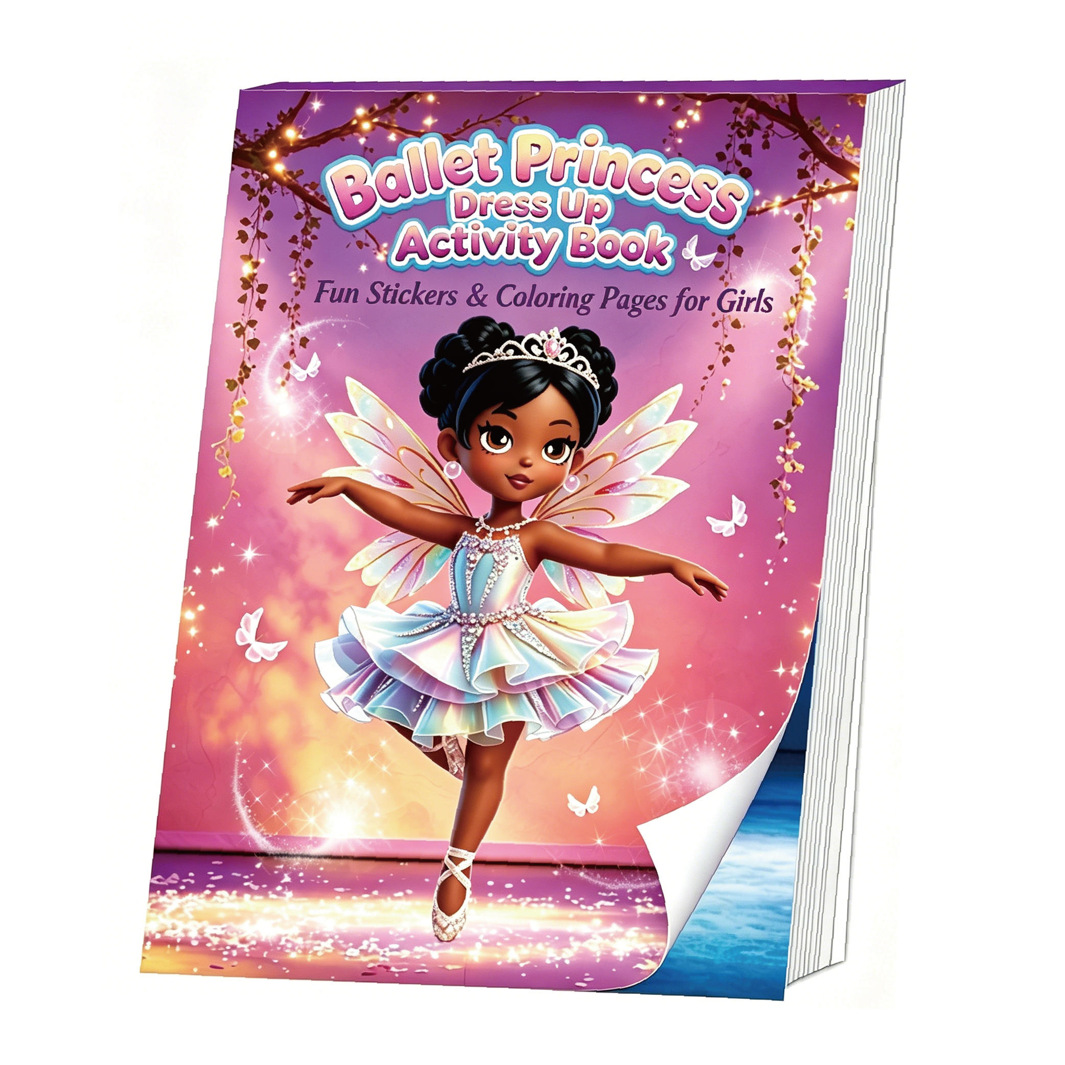 TEMU Back To School Ballet Princess Dress Up Activity Book, Fashion Ballerina Paper Doll Sticker Book With 4 Sheets Tutu Outfit Stickers, 8 Colors