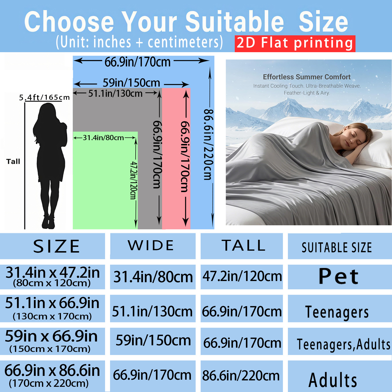 TEMU 1pc Summer Cool Feeling Lightweight Breathable Cooling Blanket Bed Blanket Air Conditioning Blanket Nap Blanket Small Cover Blanket Large Size