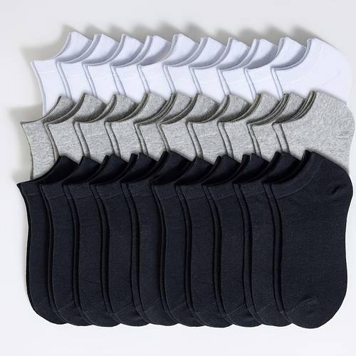 10pcs 5 pairs of mens and womens short socks breathable and lightweight anti odor and sweat absorbent easy and versatile solid color sweat resistant