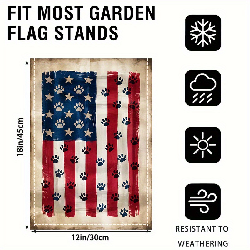TEMU 2d Flat 1pc, American Flag With , Double-sided, Washable, Multi-functional Festive Yard Decoration Flag, No Electricity Required, Suitable For