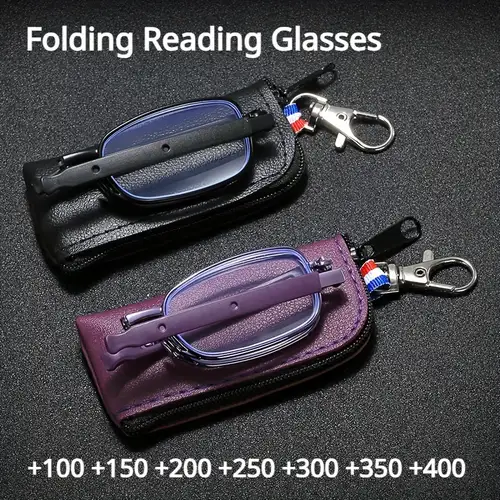 TERAISE Mini Lunettes De Lecture Pliantes Pendentif Collier - Avec Étui Pour Femmes Et Hommes