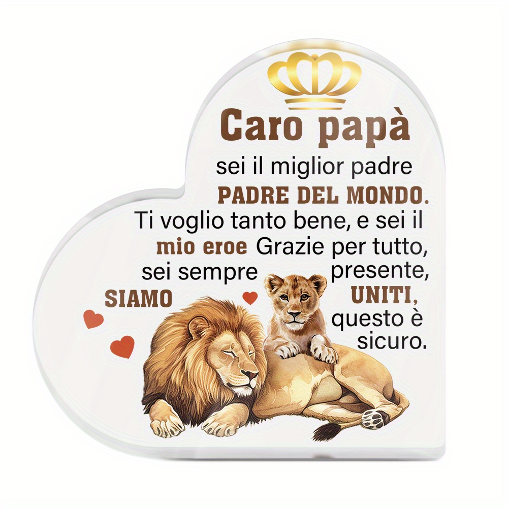 TEMU Decorazione Putuo piatta 2D 1 pz acrilico a forma di Decorazione da tavolo, pap�, sei il padre , Decorazione da scrivania per casa, fattoria,