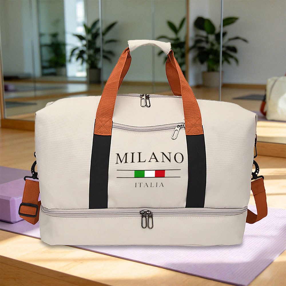 TEMU 1pc Italy Handbag Gym Bag - Fashion Contrast Travel Bag - Outdoor Sports Fitness Bag - Shoulder Body Handbag Yoga Bag - Running Bag With