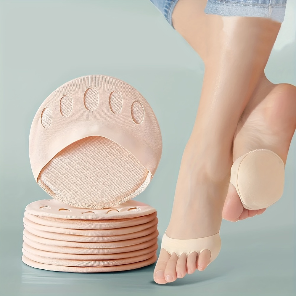6-Pack Women'S Forefoot Five Toe Pad Suitable for High Heels-Half Insole Foot Care Non-Slip Toe Socks Toe Pad Plug-in, High Heels Toe Support
