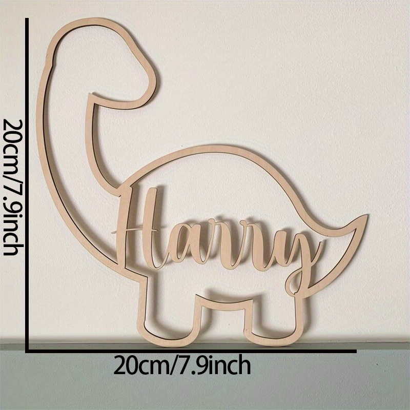 Image of Personalized Dinosaur Wall Art - Wooden Name Sign With "harry" , Contemporary Style, Ideal For Nursery & Playroom Decor, Dinosaur Room Decor