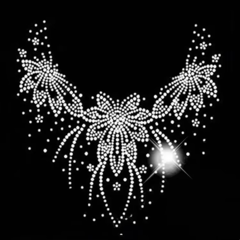 

Rhinestone Stickers Iron-on Transfers For Clothing Embellishment Neckline Print Accessories Patches On Clothes