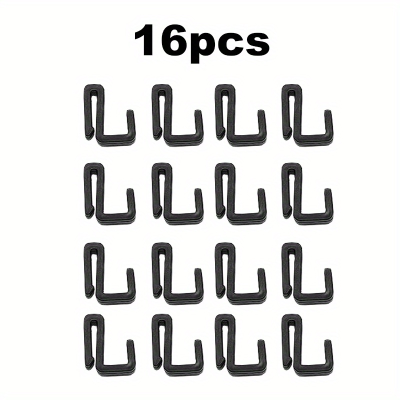 TEMU 16 Ganchos a Presión Minimalistas en Acero Inoxidable y Negro - Estante Metálico Multifuncional de L, Adecuado para Cocina, Baño, Jardín y
