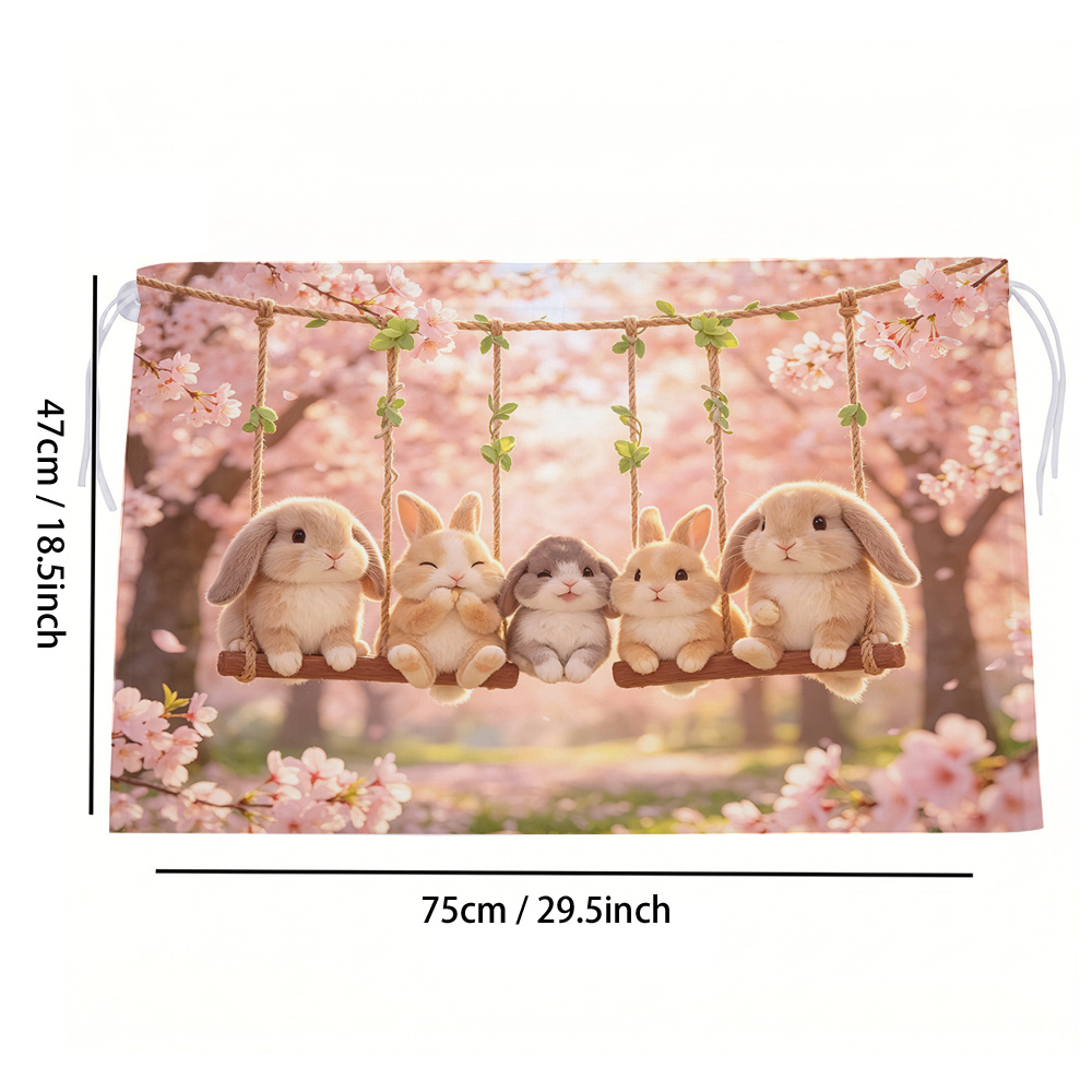 TEMU Car Sunshade, Sun Protection, Style, Cherry Swing Rabbit Pattern, Suction Cup Side Curtain, Privacy Protection Car Curtain, 2d Flat Car Interior