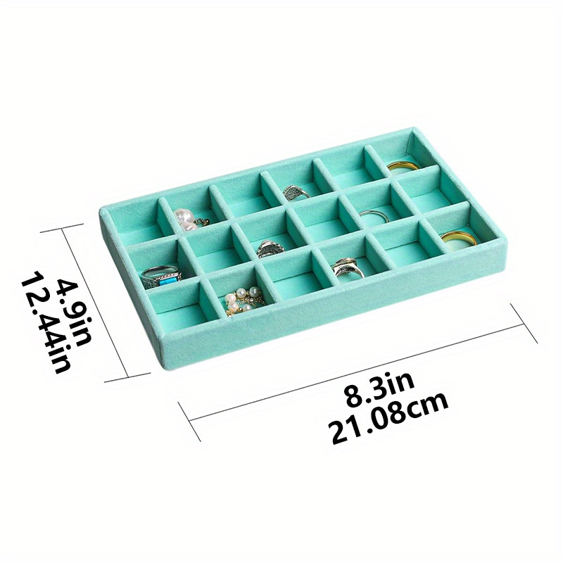 6pcs Stackable Velvet Jewelry Organizer Tray Set