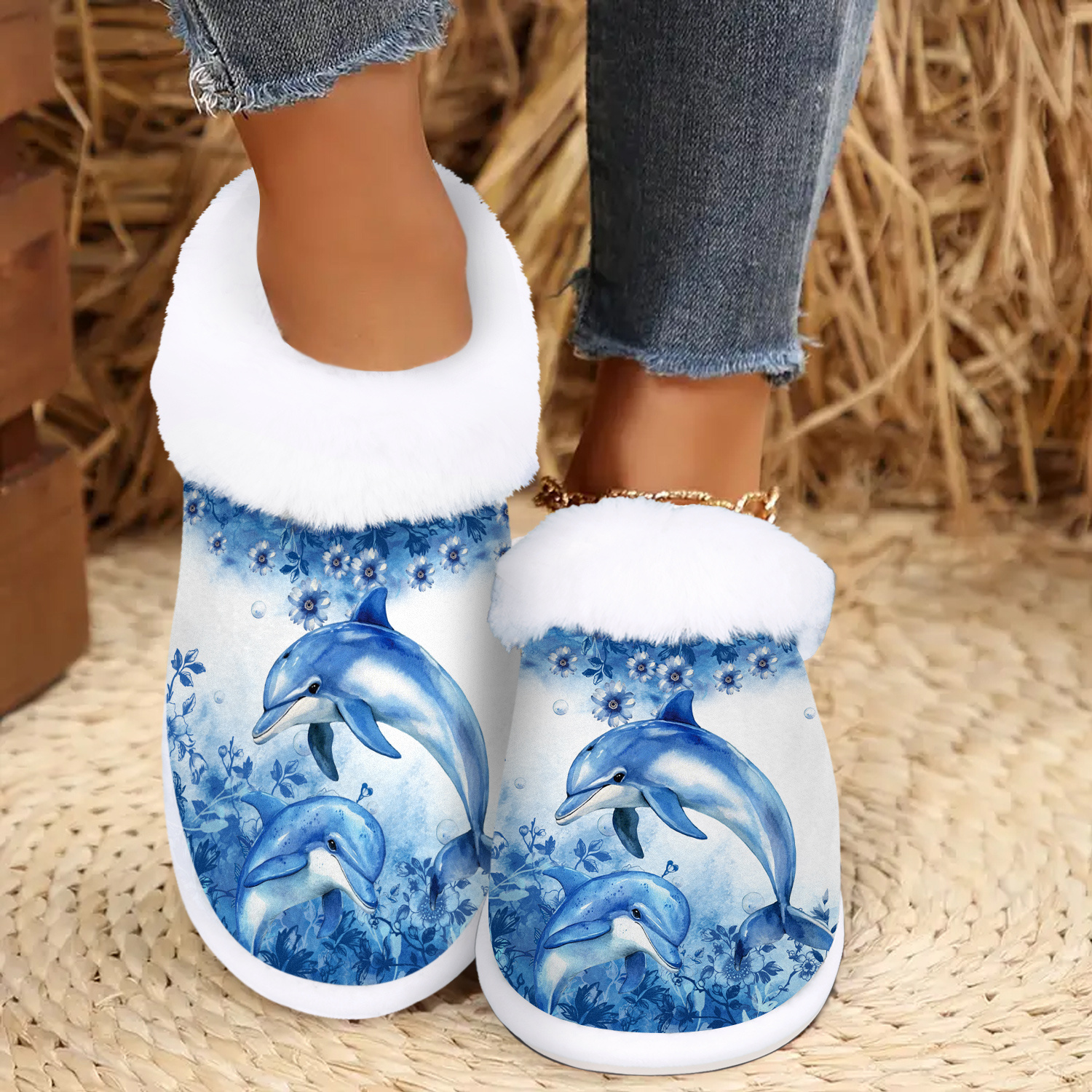 TEMU Cozy Women's Slippers - Soft, Lightweight Indoor/ With Plush Lining, Visual Design, Perfect Gift For Her, Ladies Slipper, Women Shoes