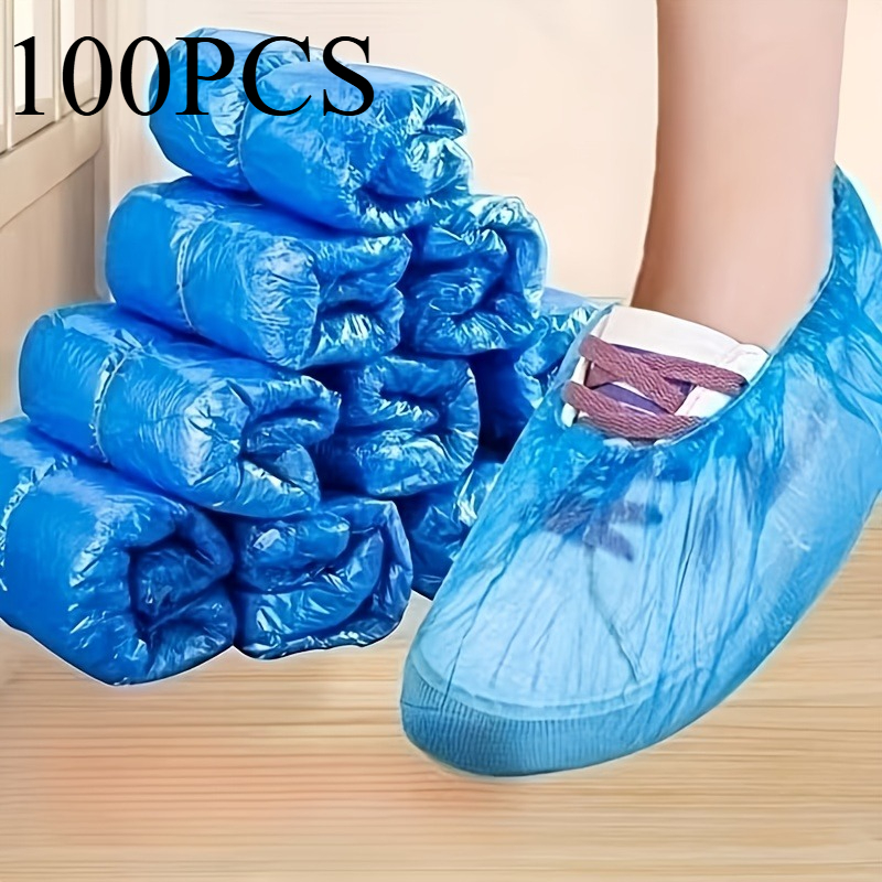 TEMU Couvre-chaussures jetables anti-poussière et imperméables, et haute élasticité, robustes et antidérapants, pour voyage en extérieur, chantier de